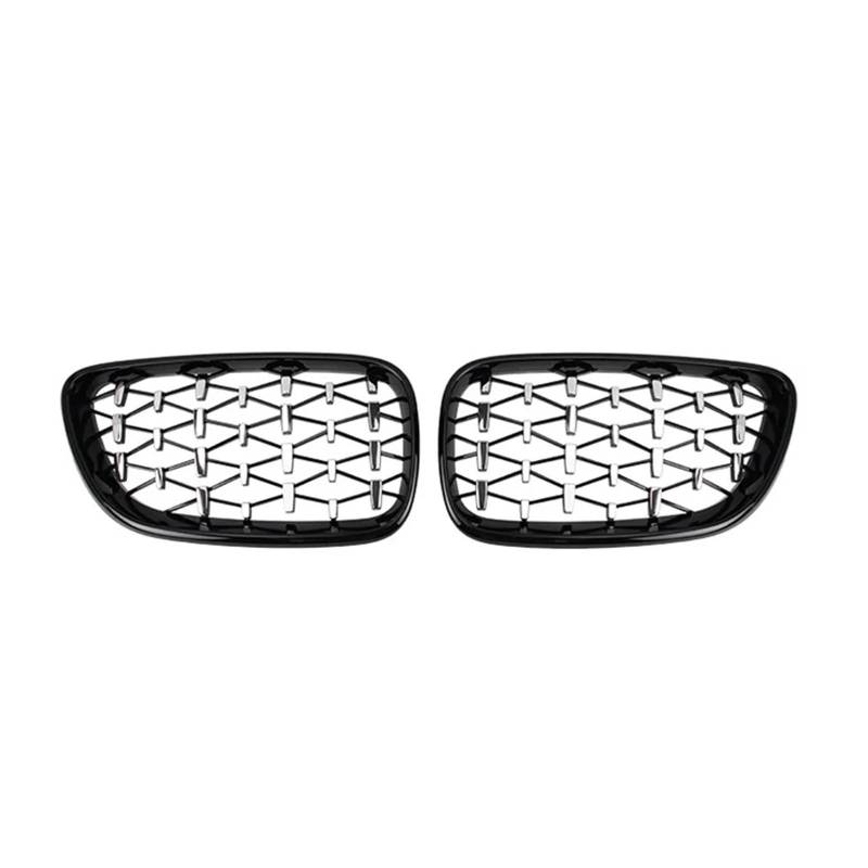 Doppelsteg Nieren Vorne Grill Diamant Auto Front Nieren Kühlergrill Racing Grill Silber Grills Glanz Schwarz Gitter Zubehör Für 2 Serie F22 F23 F87 M2 2014 2015-2019 Grill Front(Black Silver) von Xgupxuc