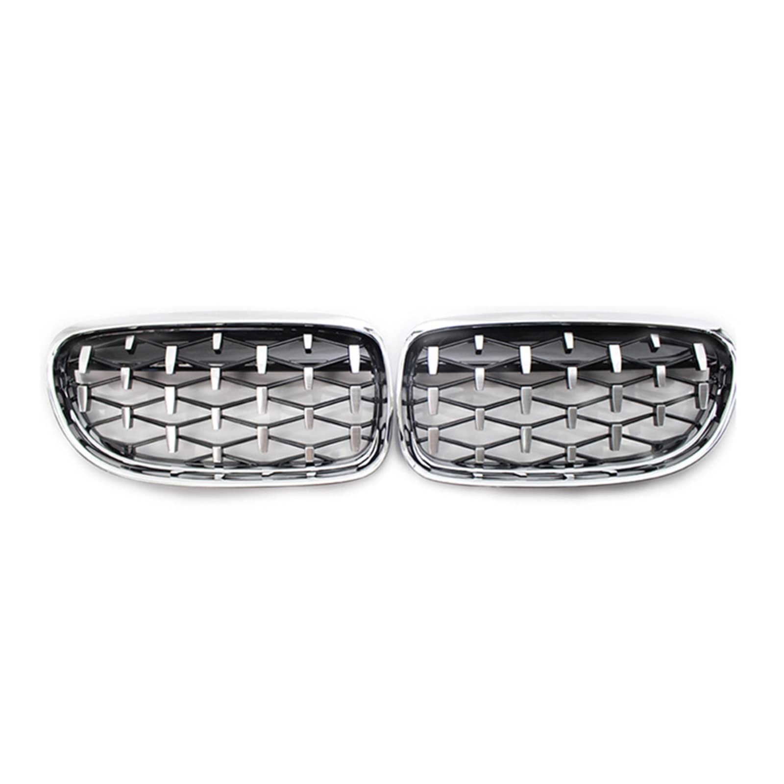 Doppelsteg Nieren Vorne Grill Diamantgrills Auto Nierengrill Frontstoßstange Racing Grill Auto Styling Gitter Für E90 E91 318i 320i 328i 325i 2009 2010 2011 2012 Grill Front(All Silver) von Xgupxuc