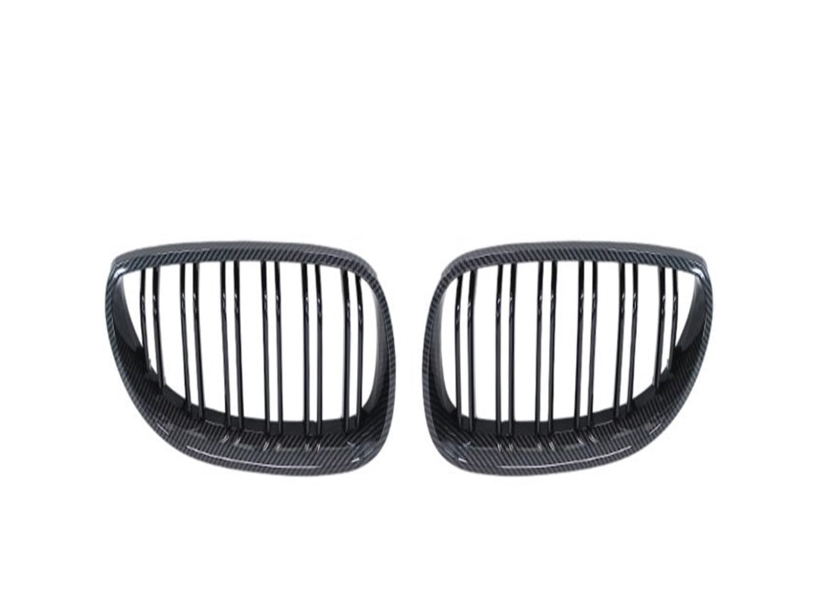 Doppelsteg Nieren Vorne Grill Für 5 Series E60 M5 E61 520i 545i 550i 535i 2003-2010 Frontstoßstange Nierengrill Grill Haubennetz Doppellinie Refit Body Kit Grill Front(Double Line Carbon) von Xgupxuc