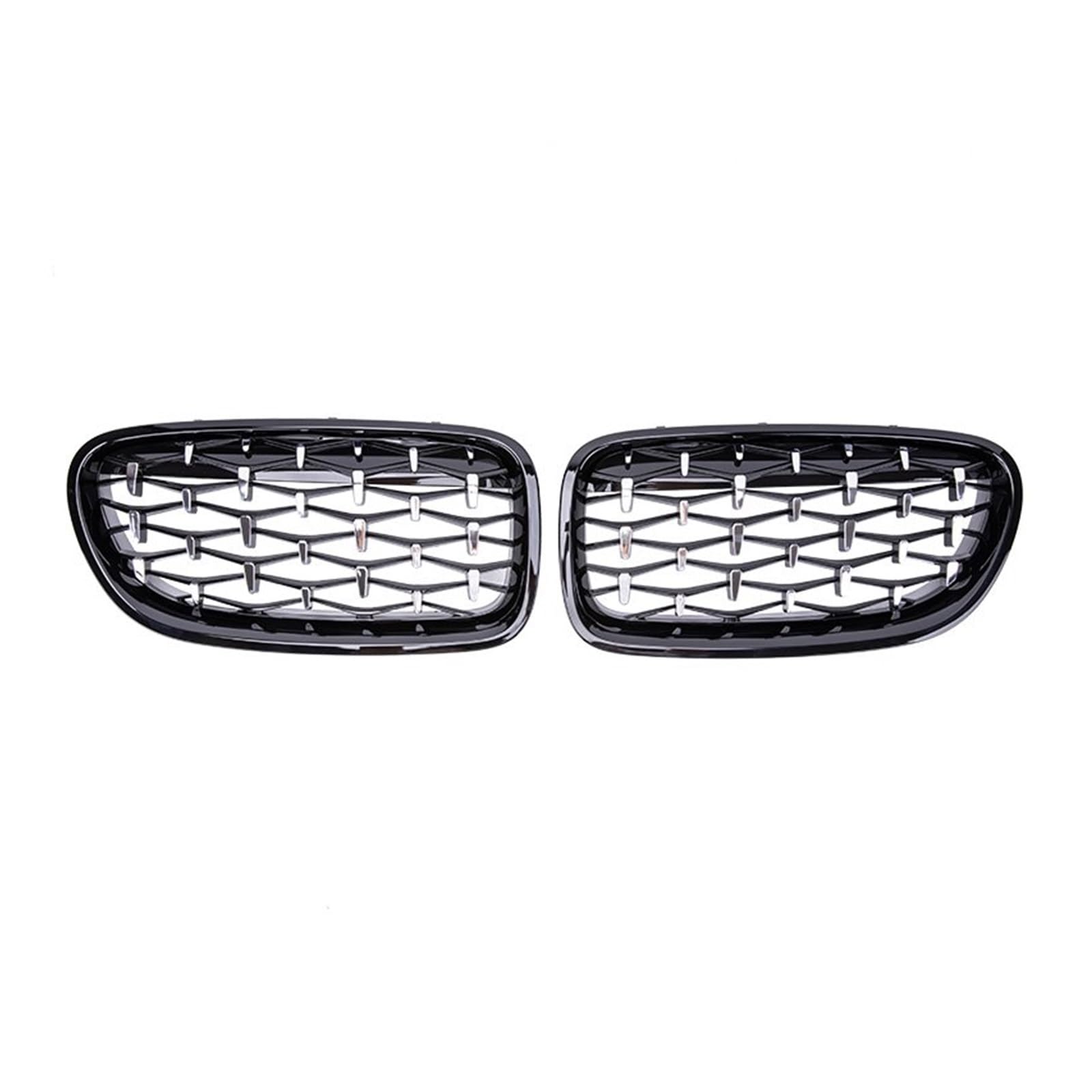 Doppelsteg Nieren Vorne Grill Für 5 Series F10 F11 F18 520 523 525 530i M5 Auto Front Nieren Stoßstange Grill Gitter Diamant Stil Racing Grille Silber 2010-2015 2016 2017 Grill Front(Black and Silver) von Xgupxuc