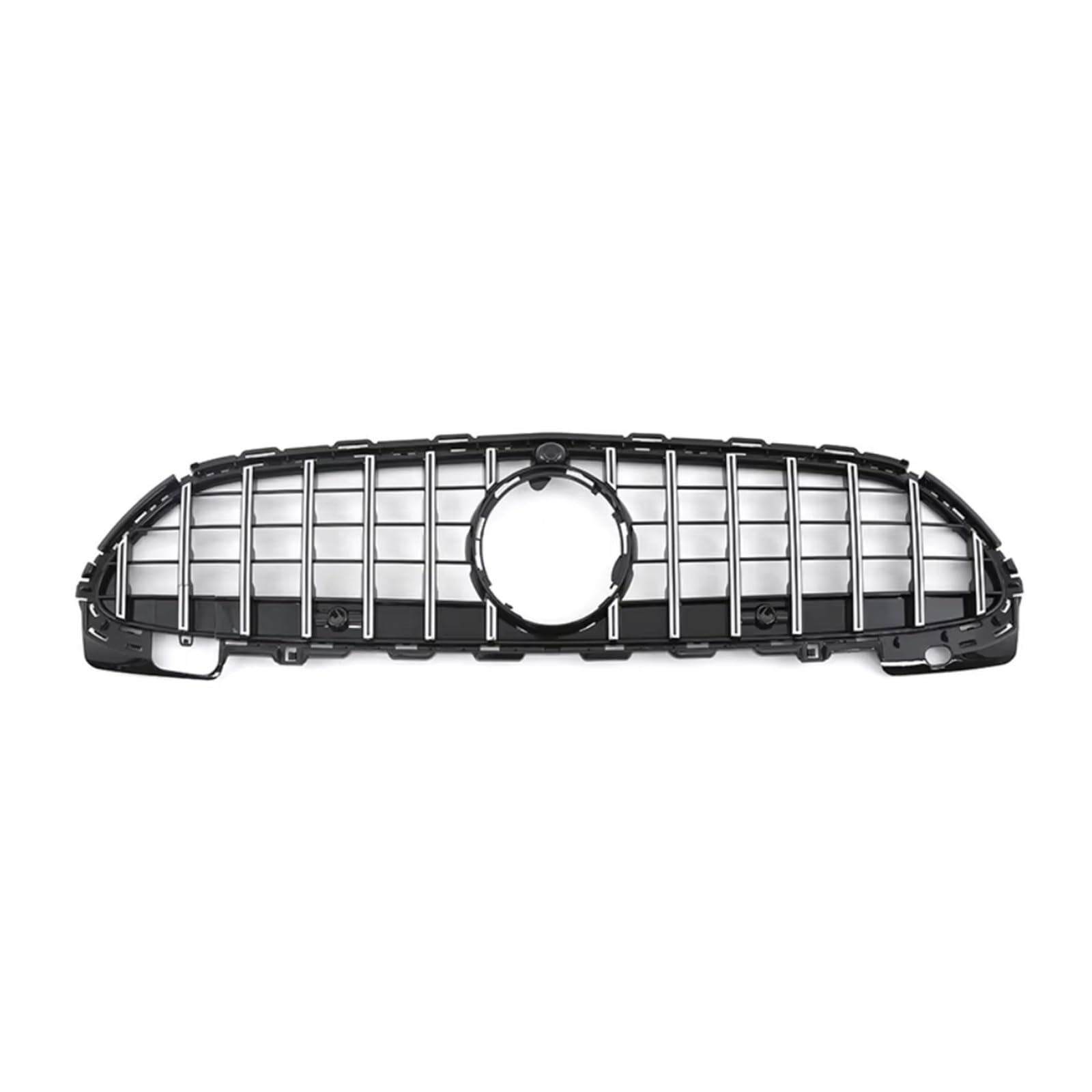 Doppelsteg Nieren Vorne Grill Für Benz C Klasse W206 GT 2022 2023 Auto Front Grill Grille Oberen Stoßfänger Haube Mesh Grid Grill Front(Silvery) von Xgupxuc