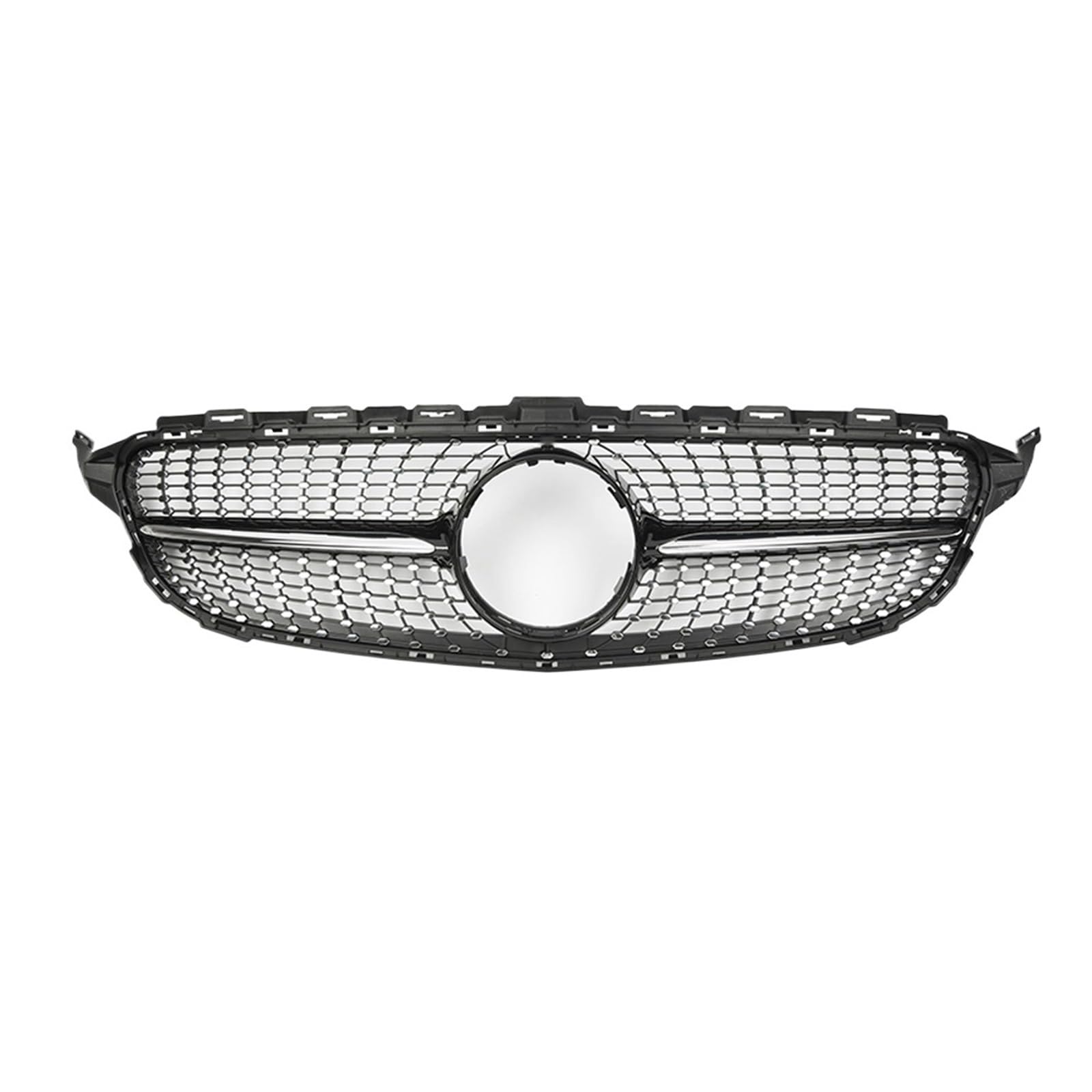 Doppelsteg Nieren Vorne Grill Für Benz C W205 C205 S205 C180 C200 C250 C260 C300 2015 2016 2017 2018 2019 Mesh-Frontgrill Racing Grill Diamant Stil Grill Front(Diamonds-Black) von Xgupxuc