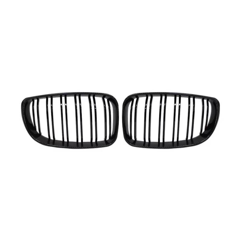 Doppelsteg Nieren Vorne Grill Für E81 E87 E82 E88 128I 130I 135I 2007-2011 Auto Vorderen Stoßfänger Nierengrill Racing Grills Gitter Glanz Schwarz Dual Lamellen Grill Grill Front(Kohlefaser) von Xgupxuc