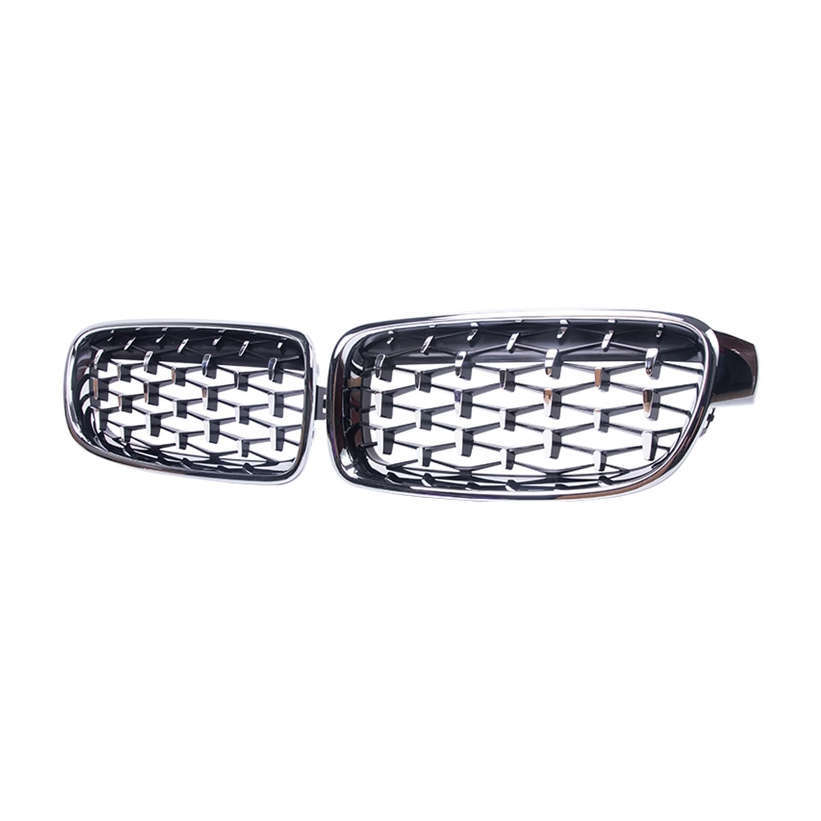 Doppelsteg Nieren Vorne Grill Für F30 F31 F35 3er-Serie 320 323 325 330i 2013-2019 Auto-Front-Nieren-Stoßstangengrill Gitter Diamant-Stil Renngrills Grill Grill Front(Full Silver) von Xgupxuc