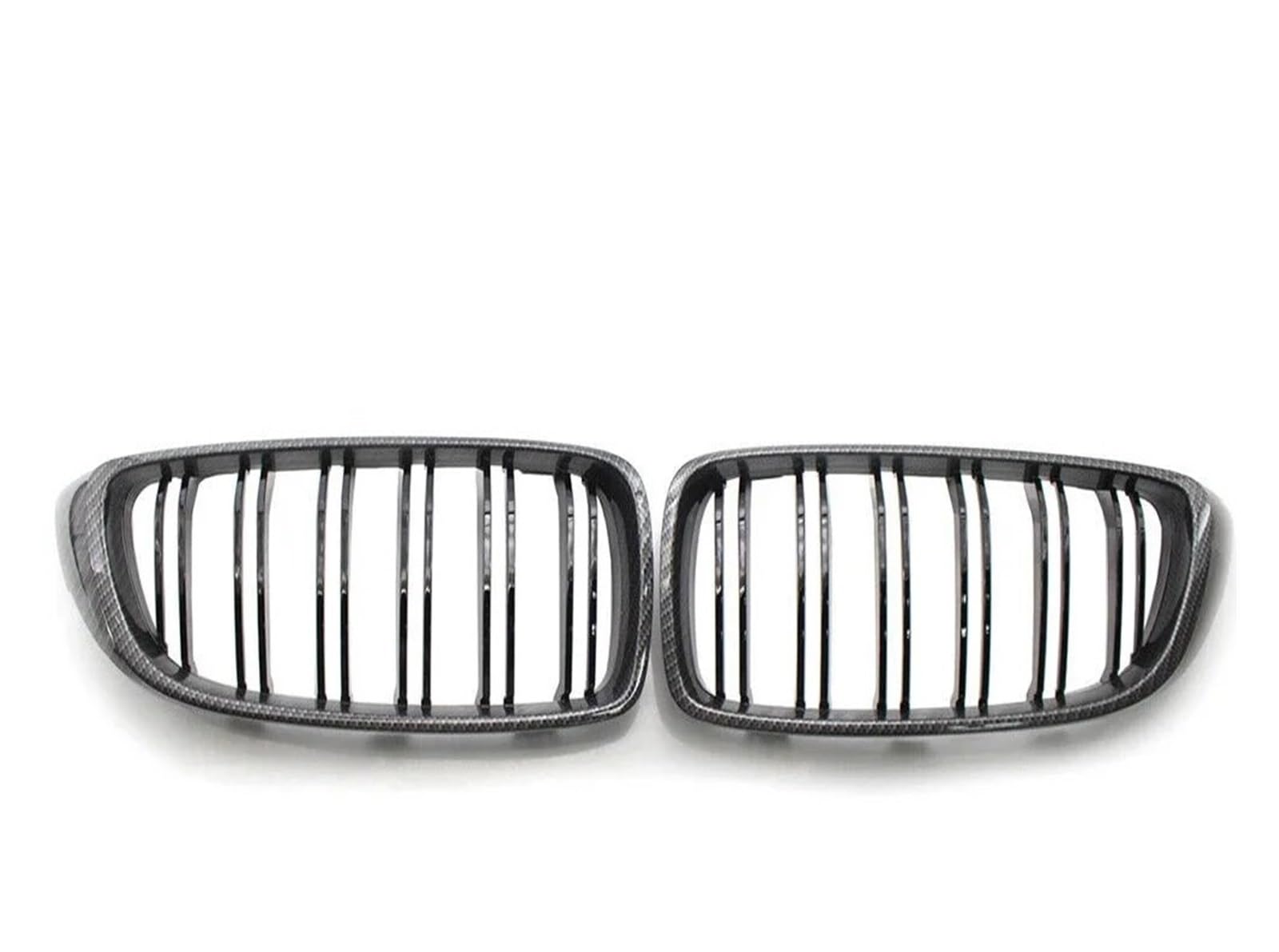 Doppelsteg Nieren Vorne Grill Für F32 F33 F36 F80 F82 2013-2020 Cabriolet Coupe 425i 430i 440i 435i Glänzend Schwarz Front Niere Kühlergrill Lamellen M4 Stil Grill Grill Front(Carbon Look) von Xgupxuc