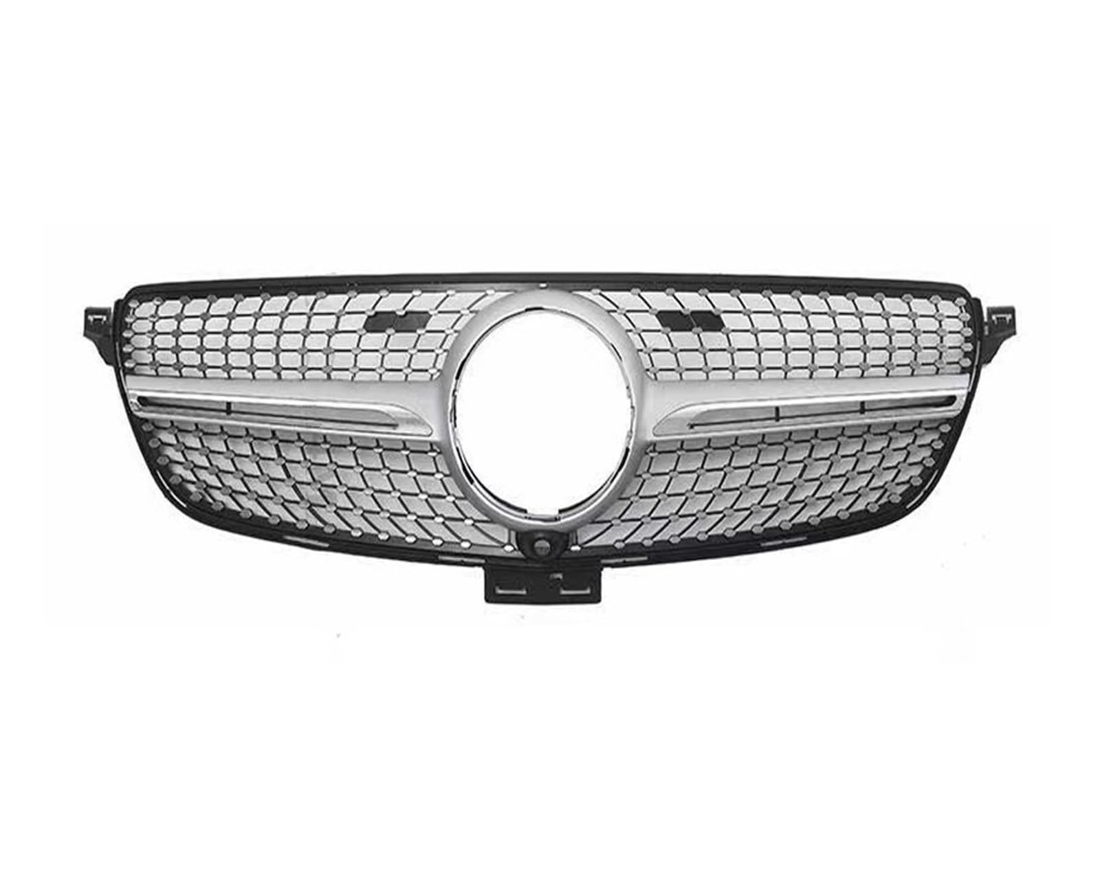 Doppelsteg Nieren Vorne Grill Für W166 Für Benz GLE 350 500 320 400 300 2015-2019 GT Diamond GTR Style Fronthaubengrill Renngrill Tuningzubehör Grill Front(Diamond Silvery) von Xgupxuc