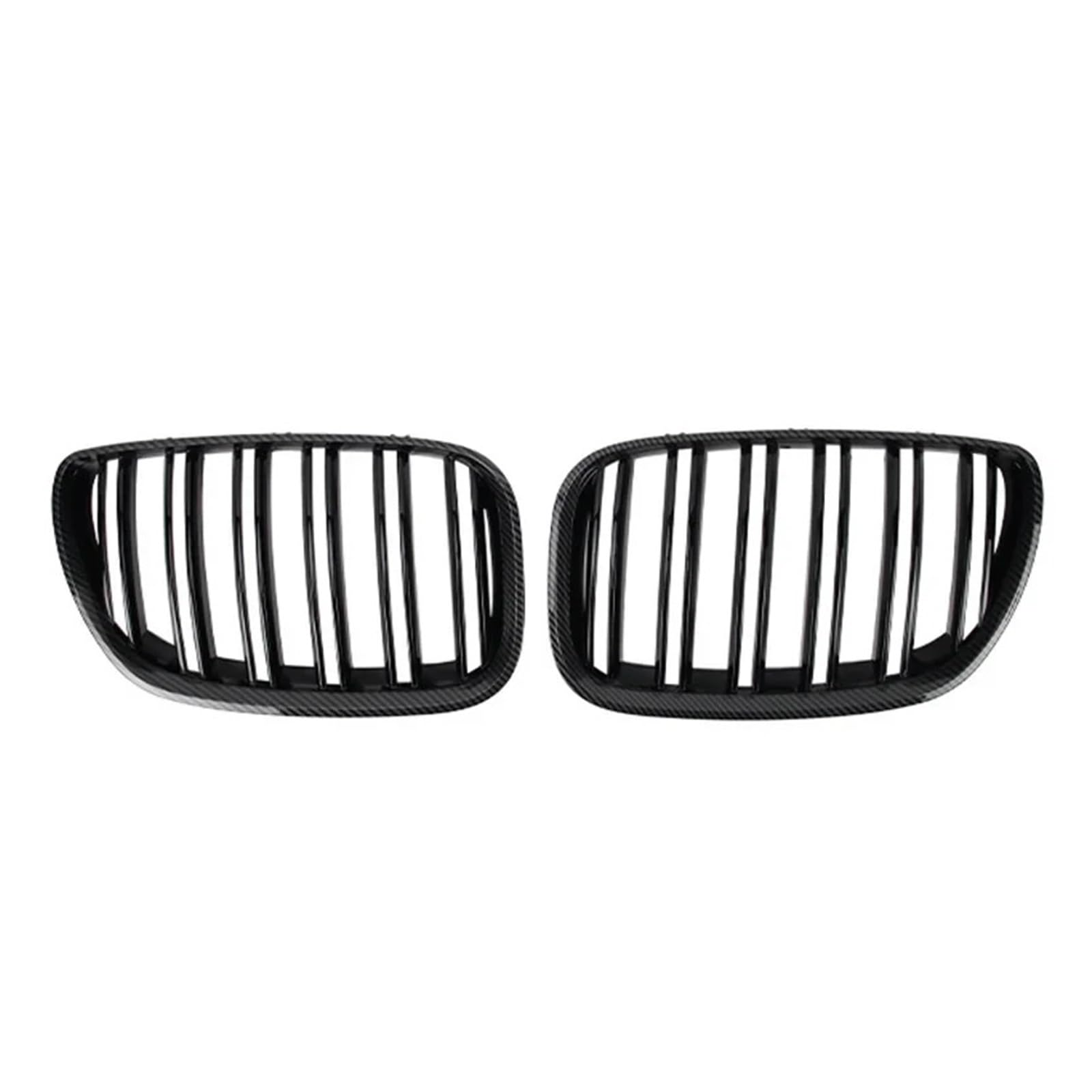 Doppelsteg Nieren Vorne Grill Für X5 E53 2004-2006 Auto-Frontnierengrill Schwarz Glänzend Doppellamellen-Motorhaubengrill Renngrill Autogitter Zubehör Grill Front(Kohlefaser) von Xgupxuc