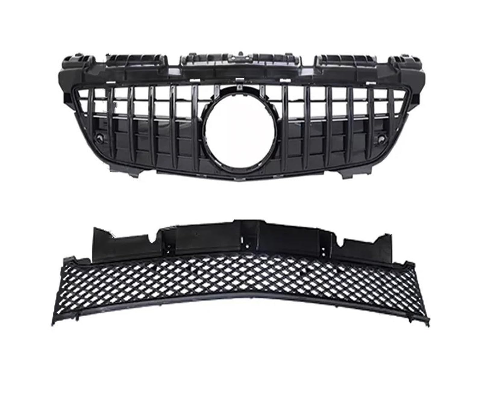 Kühlergitter Diamant GT Stil Fronthaube Kühlergrill Racing Stoßstange Grill Gitter Für Benz Für SLK R172 2011 2012 2013 2014 2015 Körper Kit Teil Auto Kühlergrill(Schwarz) von Xgupxuc