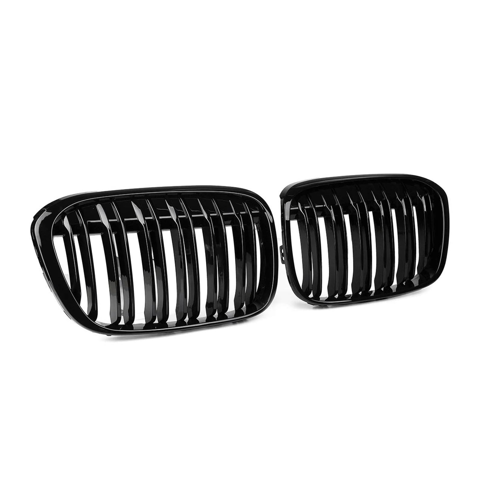 Kühlergitter Doppellinie Auto-Frontstoßstangen-Nierengrillgitter Glänzend Schwarz Für X1 F48 F49 2016 2017 2018 2019 2020 Style Racing Grille Auto Kühlergrill von Xgupxuc