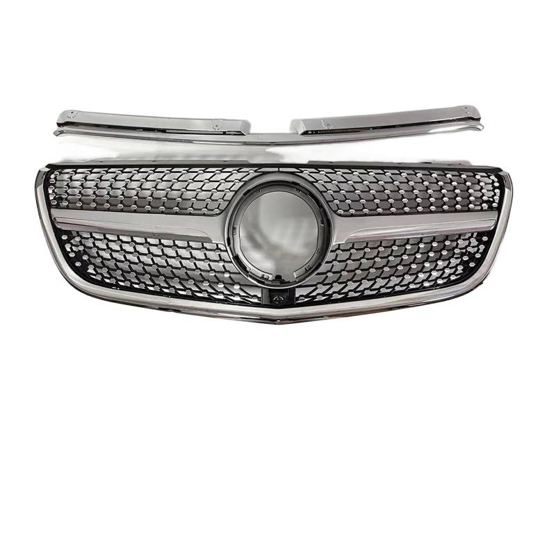 Kühlergitter Front Kühlergrill Einlass Grill Für Benz Für Vito W447 2015 2016 2017 2018 2019 2020 2021 2022-2023 Zubehör Mitte Mesh Grid Auto Kühlergrill(2020-2023 D Silvery) von Xgupxuc