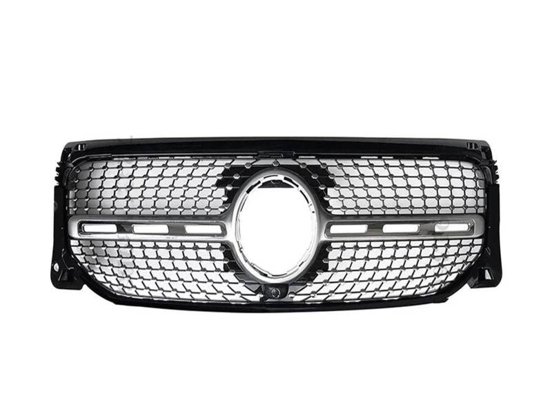 Kühlergitter Für Benz Für GLB X247 W247 2019 2020 2021 2022 Für AMG Line GT Diamant-Einlassgitter Mesh-Trimm Sport Frontstoßstangengrill Auto Kühlergrill(Diamond Silvery) von Xgupxuc