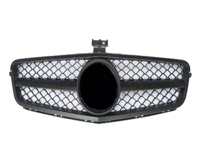 Kühlergitter Rennwagen-Frontgrill Für Benz C-Klasse W204 C180 C200 C300 C350 2008 2009 2010 2011 2012 2013 2014 Für AMG C63-Stil Auto Kühlergrill(Matt-schwarz) von Xgupxuc