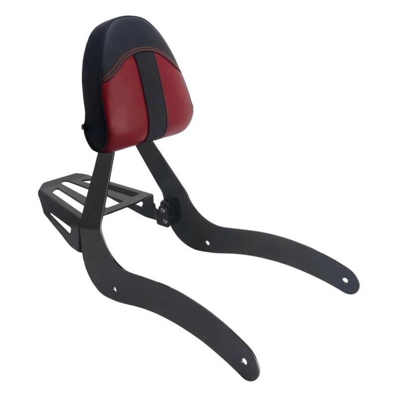 Motorrad-Heckgepäck Motorrad Gepäckträger Abnehmbare Motorrad Rückenlehne Sissy Bar Hinten Gepäckträger Pad Zubehör Für Indian Für Scout 2015-2024 Für Scout Für Sixty ABS 2016-2024(Black Red) von Xgupxuc