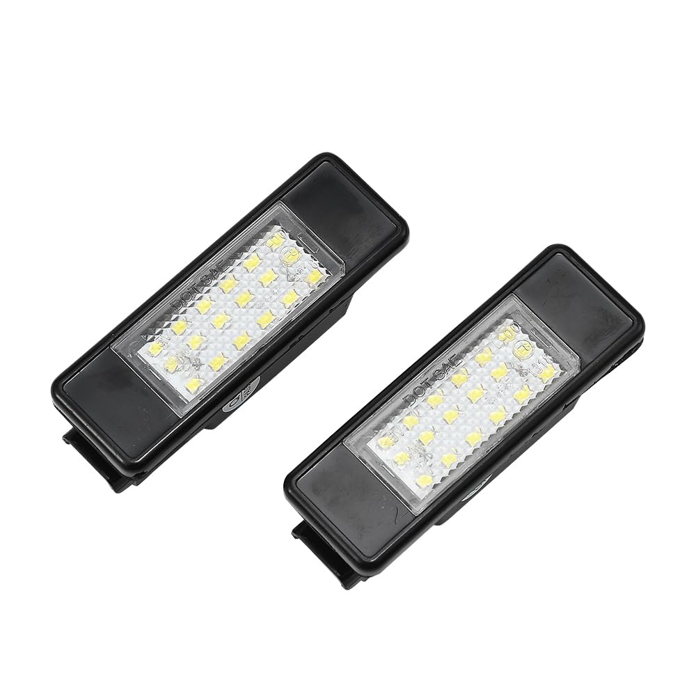 XhuangTech LED-Kennzeichenbeleuchtung für Peu-geot 106 1007 207 307 308 3008 406 407 508, 12 V Gleichstrom, wasserdicht, 18-SMD, Rücklicht, kratzfest, 6000 K, weißes Licht, 2 Stück von XhuangTech