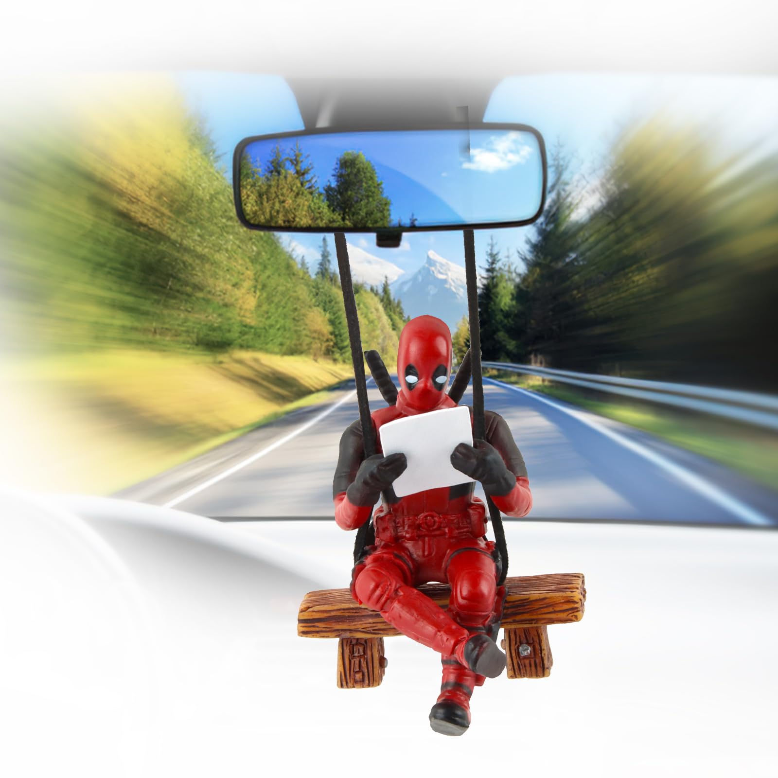 Autospiegel Anhänger Deadpool, XiXiRan Rückspiegel Anhänger Deadpool, Auto Anhänger für Spiegel Lustig, Anime Rückspiegel Deko, Auto Rückspiegel Anhänger Anime, Rückspiegel Anhänger Personalisiert von XiXiRan