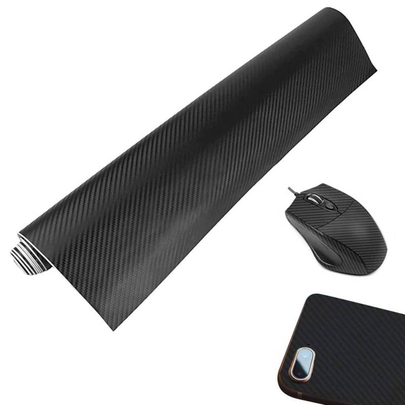 XiXiRan 3D Auto Folie, Autofolie Carbon Vinyl Wrap 30cm x 152cm, Autofolie Selbstklebend Schwarz, Wasserdichter Autofolie Aufkleber - Auto & Motorrad, Laptops, Handys, PC-Gehäusen, 2 Stücke von XiXiRan