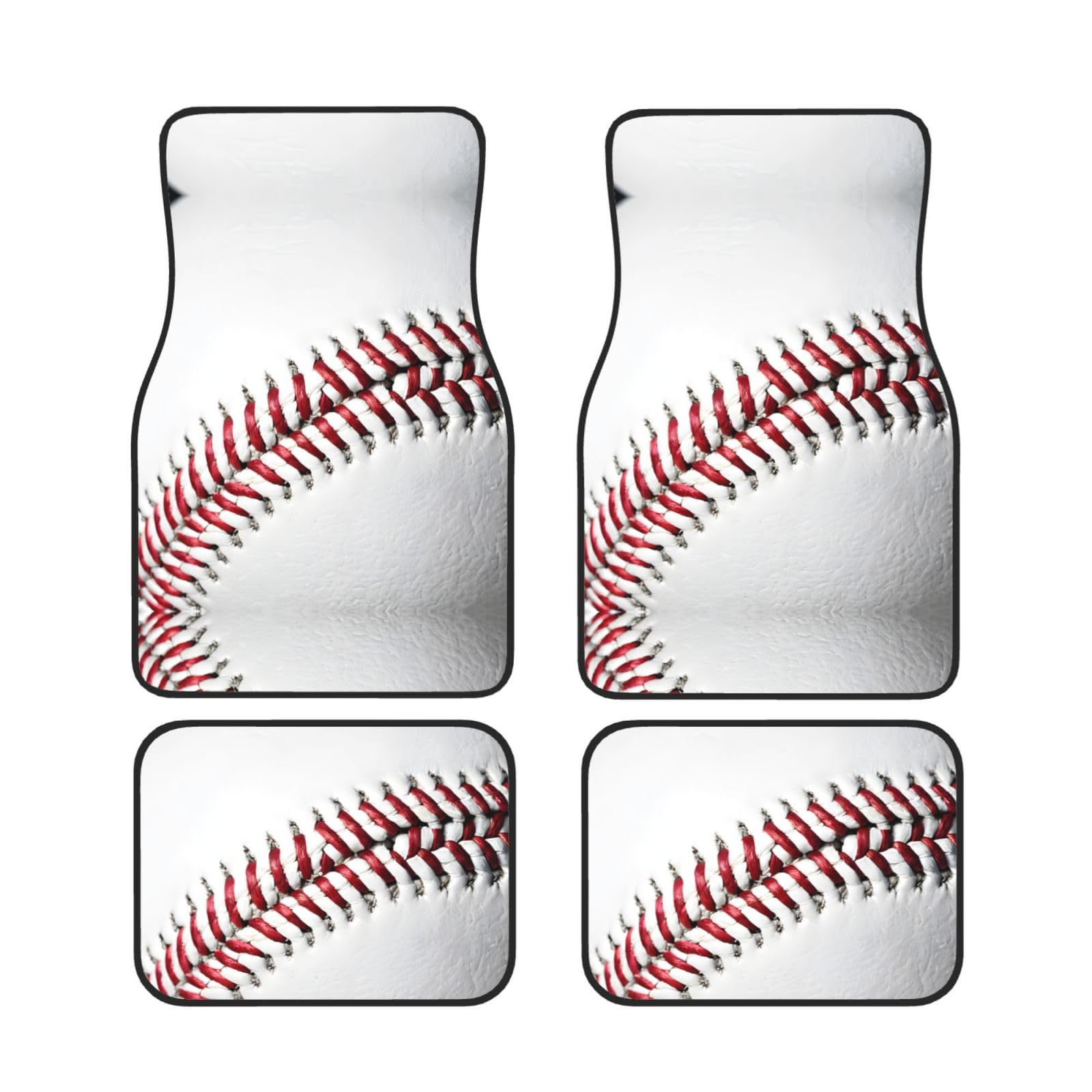 Baseball Lace Close Up Universal Auto Fußmatten Set mit 4 Stück – vorne & hinten Universal-Matte Innenraum Automatten für Autos, SUV, LKW & Van, rutschfest, Einheitsgröße von Xianhziq