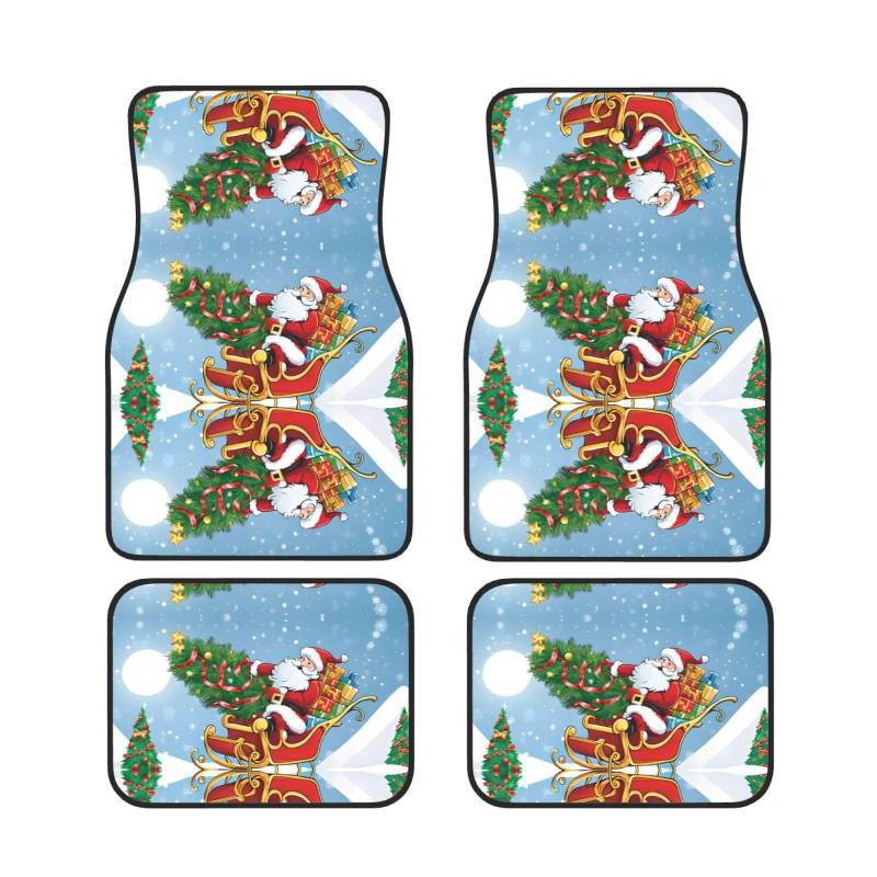 Christmas Deer Universal Auto Fußmatten Set von 4 Stück - vorne & hinten Universalmatte Innenraum Automatten für Autos, SUV, LKW & Van, rutschfest, Einheitsgröße von Xianhziq