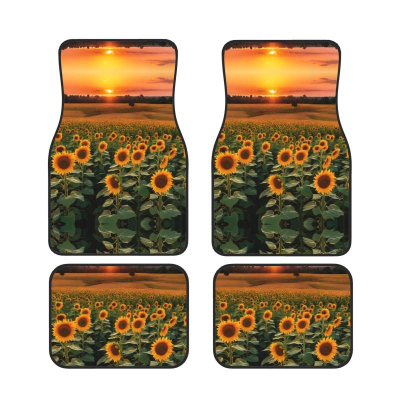 Farm Sunflowers Universal Auto Fußmatten Set von 4 Stück - vorne & hinten Universalmatte Innenraum Automatten für Autos, SUV, LKW & Van, rutschfest, Einheitsgröße von Xianhziq