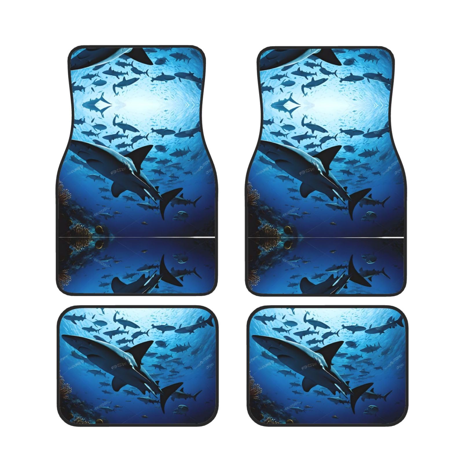 Hammerhead Sharks Universal Auto Fußmatten Set von 4 Stück - vorne & hinten Universalmatte Innenraum Automatten für Autos, SUV, LKW & Van, rutschfest, Einheitsgröße von Xianhziq