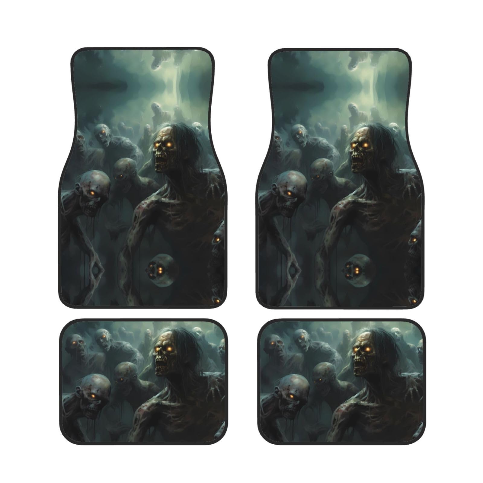 Many Zombie Universal Auto Fußmatten Set von 4 Stück - vorne & hinten Universalmatte Innenraum Automatten für Autos, SUV, LKW & Van, rutschfest, Einheitsgröße von Xianhziq