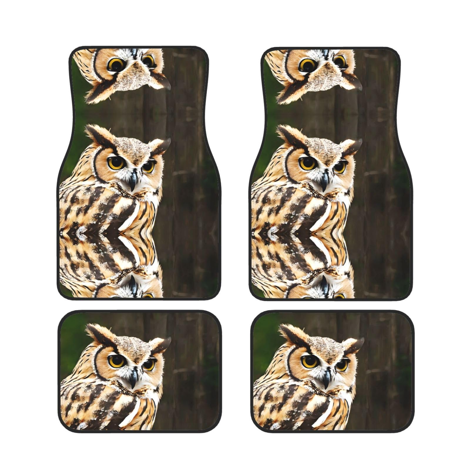 Outdoor Owl Universal Auto Fußmatten Set von 4 Stück - vorne & hinten Universalmatte Innenraum Automatten für Autos, SUV, LKW & Van, rutschfest, Einheitsgröße von Xianhziq