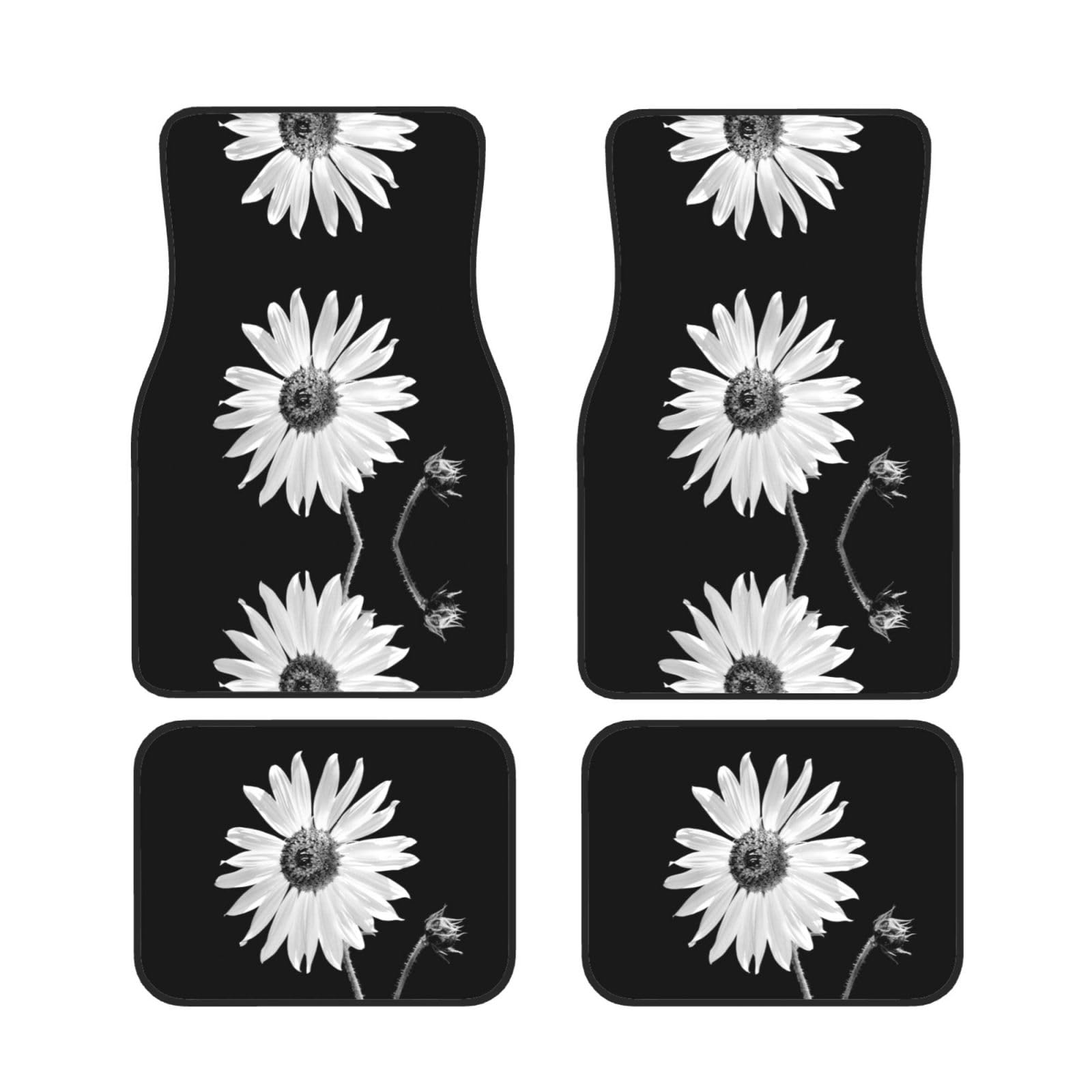 Sunflower Universal Auto Fußmatten Set von 4 Stück - Vorne & Hinten Universal Matte Innenraum Auto Matten für Autos, SUV, LKW & Van, rutschfest, Einheitsgröße von Xianhziq