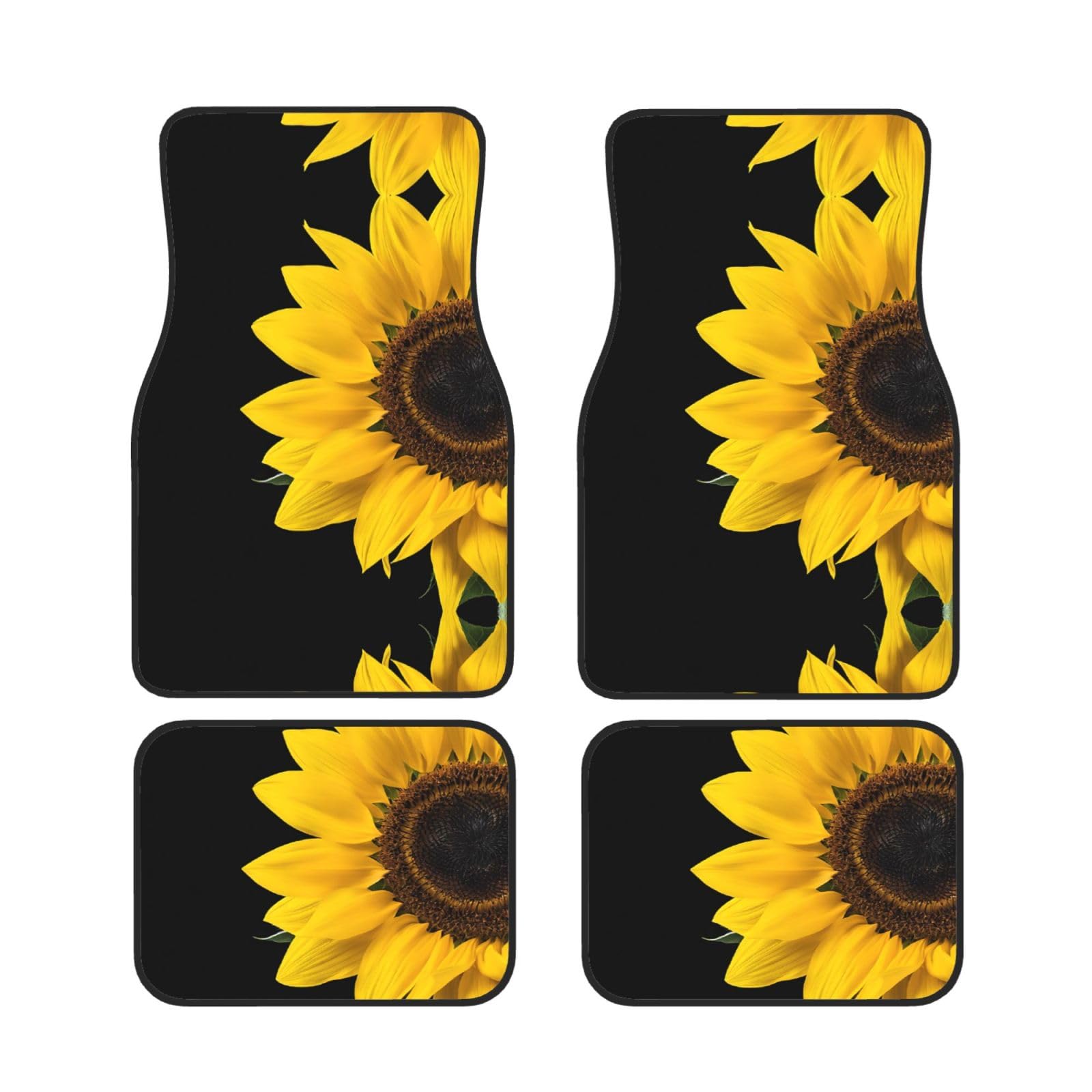 Wild Flower Sunflower Universal Auto Fußmatten Set von 4 Stück – vorne & hinten Universal-Matte Innenraum Automatten für Autos, SUV, LKW & Van, rutschfest, Einheitsgröße von Xianhziq