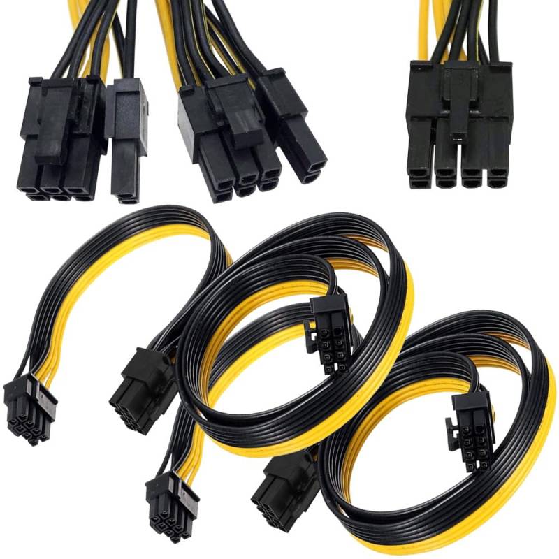 Xiatiaosann 2 Stück PCI-e 8 Pin Stecker auf Dual 2X 8 Pin (6+2) Stecker PCI Express Stromadapterkabel (NICHT kompatibel mit Seasonic Sentey und Corsair Netzteil) von Xiatiaosann