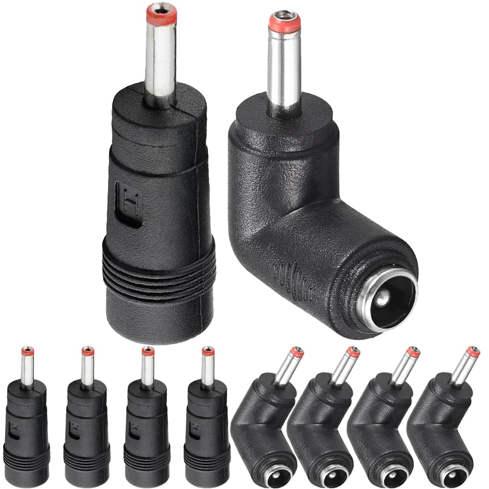 Xiatiaosann 5.5x2.1mm Buchse zu 3.5x1.35mm Stecker DC Power Converter Adapter & 90 Grad rechter Winkel 5.5x2.1mm Buchse zu 3.5x1.35mm Stecker DC Power Jack Connector für DC Kabel (10 Pack) von Xiatiaosann