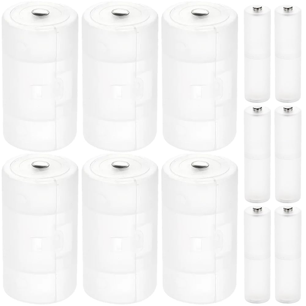 Xiatiaosann AA zu D Batterie-Konverter Fall & AAA zu AA Batterie-Adapter, AA zu D Größe Batterie-Adapter-Halter Aufbewahrungsbox für Taschenlampe (6 Pack) von Xiatiaosann