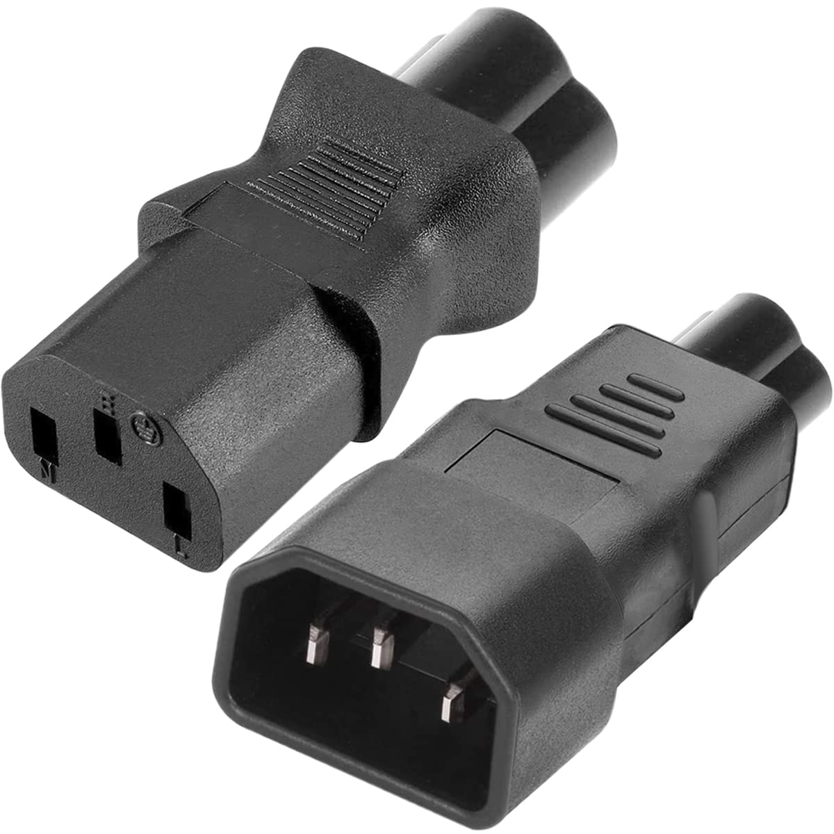 Xiatiaosann IEC C14/C13 auf C5/C6 Netzteil Adapter für Wasserkocher, 3-poliger Stecker Buchse, IEC320 AC 250 V 10 A, Steckdose, Kleeblatt Konverter für Laptop, USV-Monitor, 2 Stück von Xiatiaosann