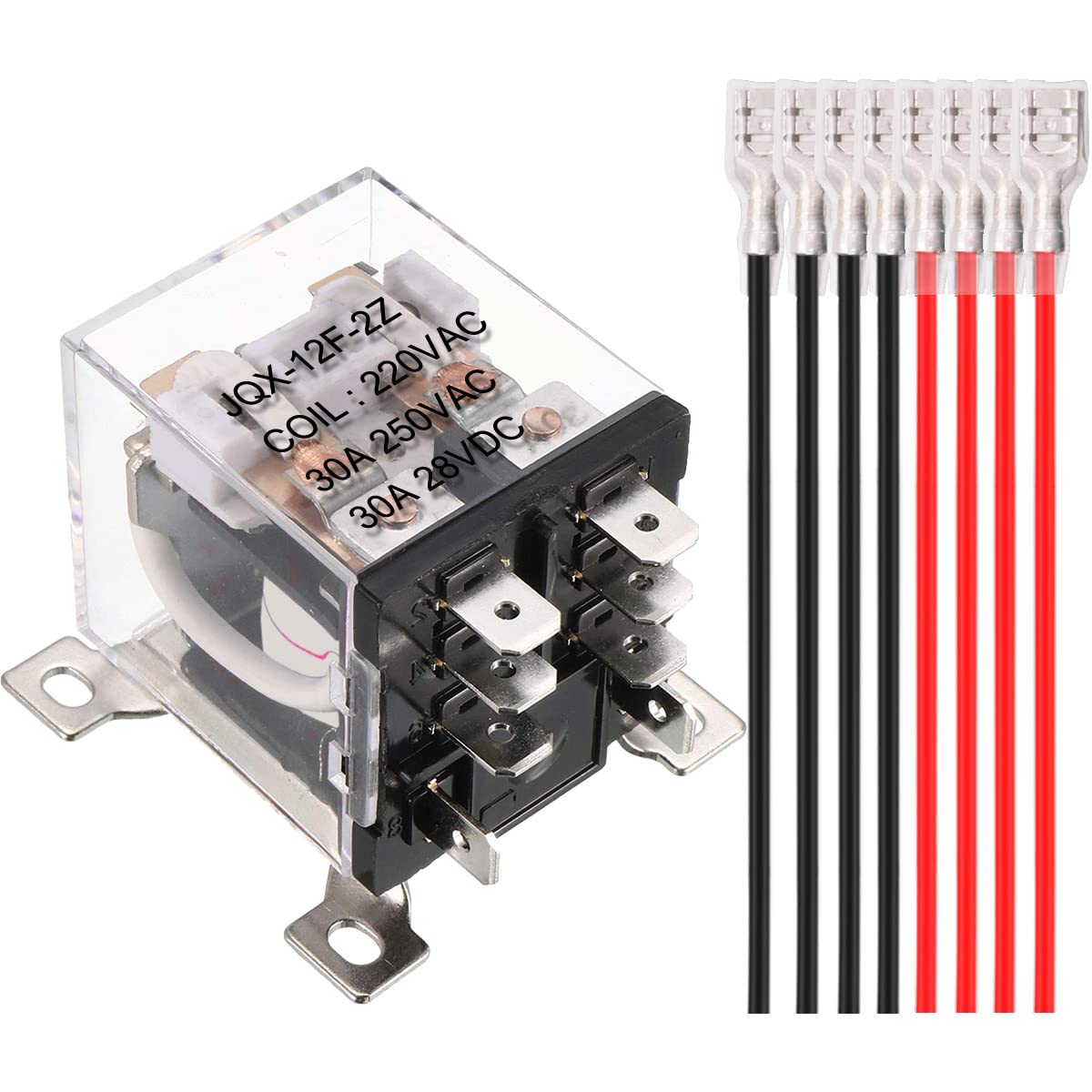 Xiatiaosann JQX-12F-2Z Spule 8 Pin General Purpose Power Relais, 30A DPDT 2NO 2NC Elektromagnetisches Relais Allzweck-Leistungsrelais Spule AC 220V für Fernbedienung, automatisches Steuersystem von Xiatiaosann