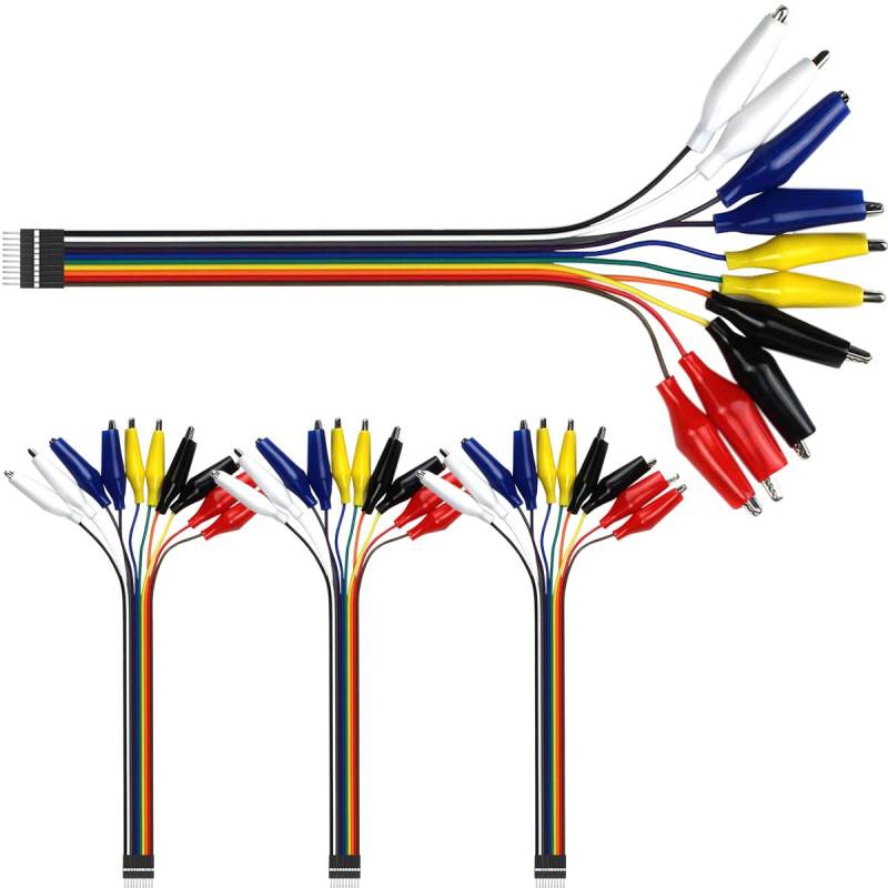 Xiatiaosann Krokodilklemmen auf Sprungdraht Test Leads Breadboard Jumper Kabel für Arduino Multimeter, Stecker 40-pin XH 2.54mm, 20cm von Xiatiaosann