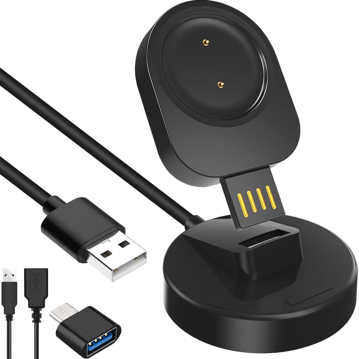 Xiatiaosann Ladestation Kompatibel mit Amazfit GTR GTS T-REX Smartwatch, Ladedock Ladekabel Ständer, Ladegerät Halter mit USB Kable, trennbares Uhren-Ladekabel, Uhrenzubehör-Ersatz, 100 cm von Xiatiaosann