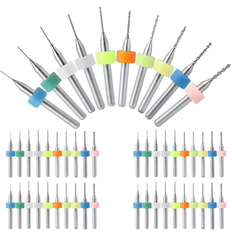 Xiatiaosann PCB Bohrer Bit Set 0.3-1.2mm CNC Fräser Bits PCB Micro Spiralbohrer für Druckleiterplatte, Schmuck, 3D Drucker, CNC-Gravur, 40 Stück (4 von jeder Größe) von Xiatiaosann