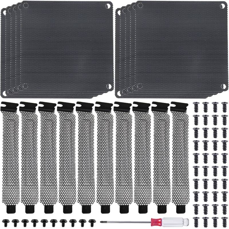 Xiatiaosann PCI Steckplatz Lüfterabdeckung 120 mm mit PC Lüfter Feinstaubfilter (120 mm x 120 mm Staubfilter + 20 mm x 120 mm PCI Steckplatz, schwarz) mit Schrauben, Schraubendreher von Xiatiaosann