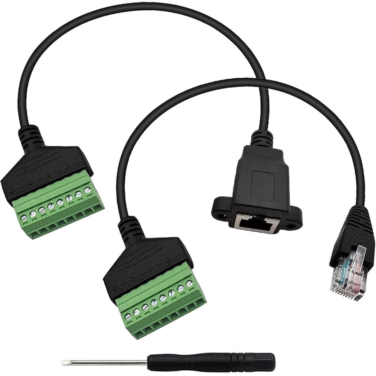 Xiatiaosann RJ45-Stecker auf 8-poligen Schraubklemmenadapter LAN für Cat7 Cat6 Cat5 Cat5e Ethernet Extender RJ45-Buchse auf 8-poliges Anschlusskabel T568B für Digital Internet Netzwerk Ethernet-Port von Xiatiaosann