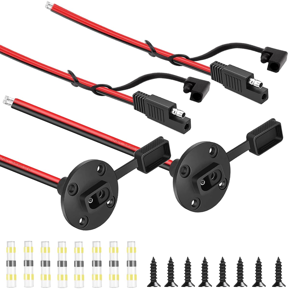 Xiatiaosann SAE-Anschluss Steckdose Seitenwandanschluss wetterfest SAE Schnellanschluss Unterputz Steckdose Kabel 10 AWG SAE-Verlängerungskabel für Solarpanel, Wohnmobil, Motorradgenerator von Xiatiaosann