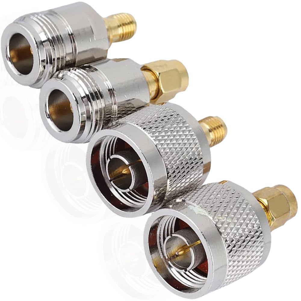 Xiatiaosann SMA auf N-Adapter-Kit, SMA männlich/weiblich auf N männlich/weiblich RF-Koaxial-Steckverbinder für Antennen-Extender-Transceiver (4 Pack) von Xiatiaosann