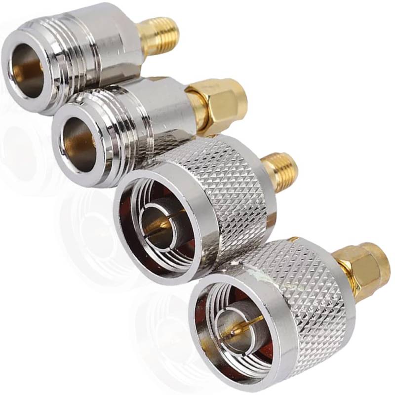 Xiatiaosann SMA auf N-Adapter-Kit, SMA männlich/weiblich auf N männlich/weiblich RF-Koaxial-Steckverbinder für Antennen-Extender-Transceiver (4 Pack) von Xiatiaosann