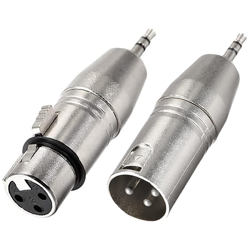 Xiatiaosann TRS XLR auf 1/8 Zoll Adapter, TRS XLR männlich auf 1/8 Zoll männlich & TRS XLR Mutter auf 1/8 Zoll männlich, XLR auf 1/8 Stereo-Stecker für Mikrofon, Audio (2er-Pack) von Xiatiaosann