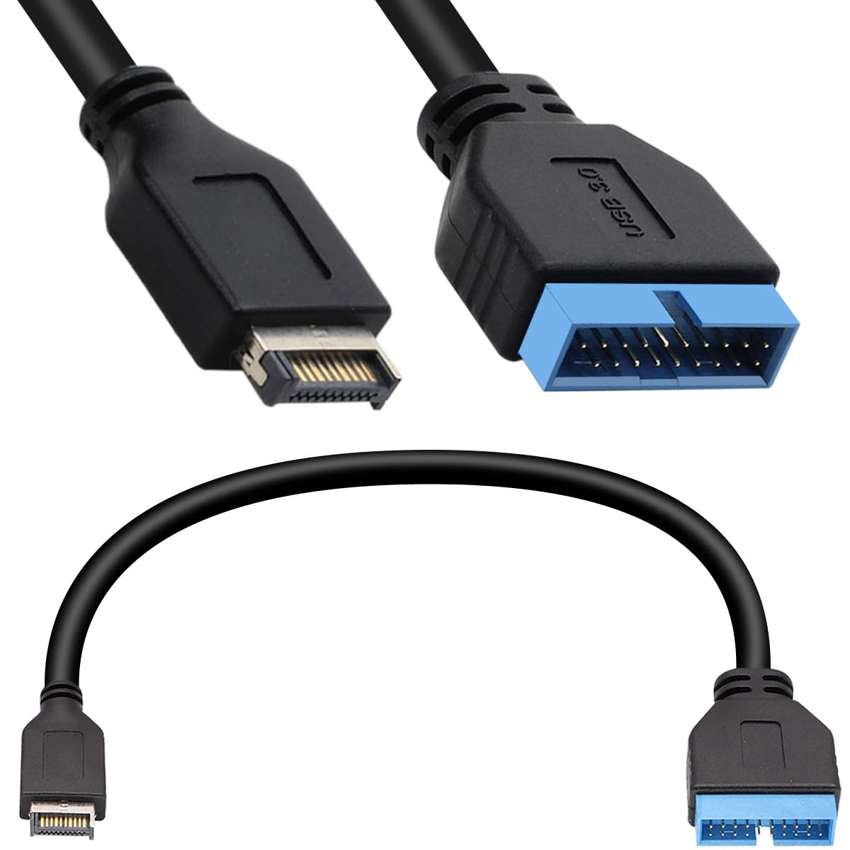 Xiatiaosann USB 3.1 Frontplatte Typ-E-Header auf USB 3.0 19/20Pin Buchse Motherboard-Verlängerungskabel Adapter Datenübertragung 200mm/7.87in Linie für ASUS PC Computer Anschluss von Xiatiaosann