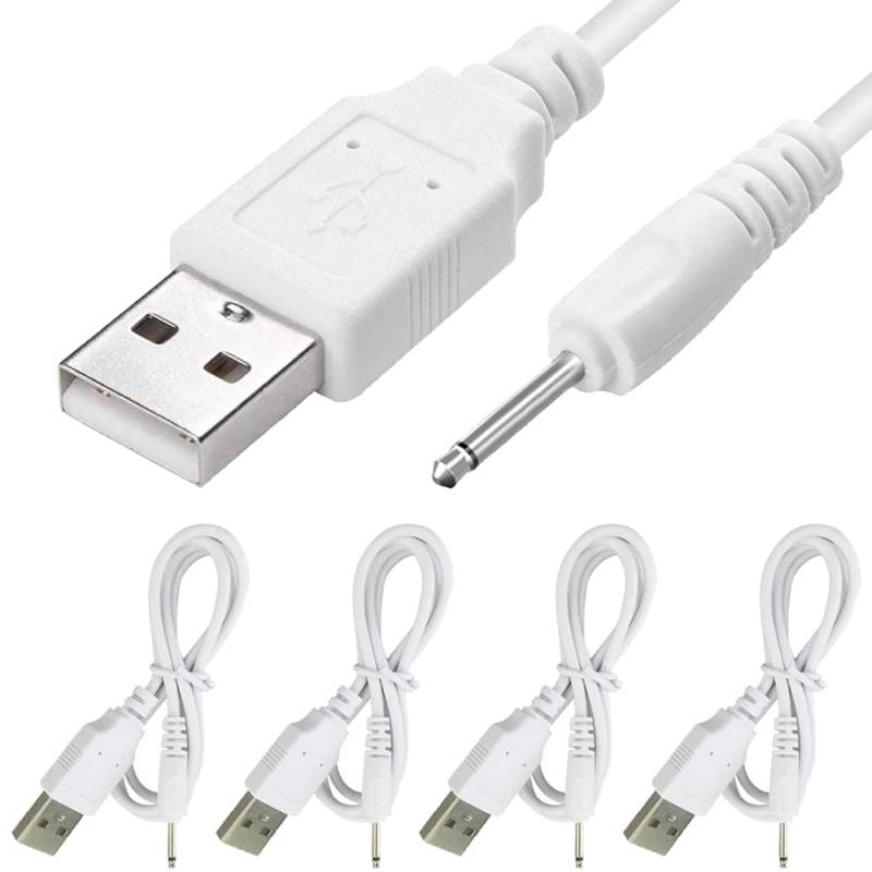 Xiatiaosann USB zu DC 2.5mm Ersatz-Ladekabel, USB A Buchse zu DC 2.5mm/18mm Schnellladegerät Adapterkabel für Massagegerät (dies ist NICHT Barrel Jack) (4 Pack, 30cm/11.8inch) von Xiatiaosann