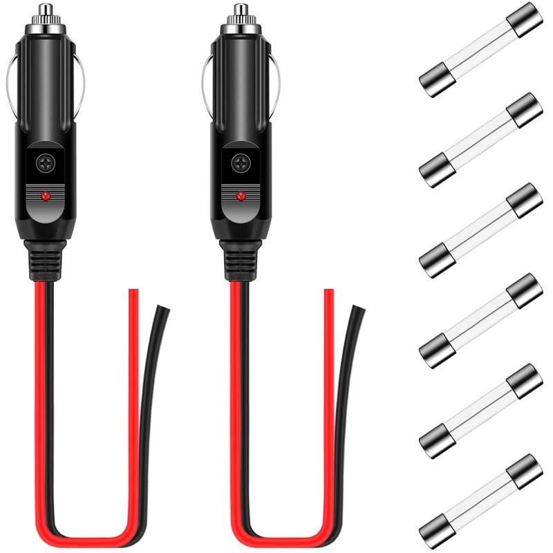 Xiatiaosann Zigarettenanzünder Stecker 12V Autostecker Adapter 24V KFZ Stecker Kabel 30cm, Heavy Duty 16 AWG 15A für Auto-Wechselrichter, Luftpumpe, Elektrische Tasse, 2 Stück von Xiatiaosann