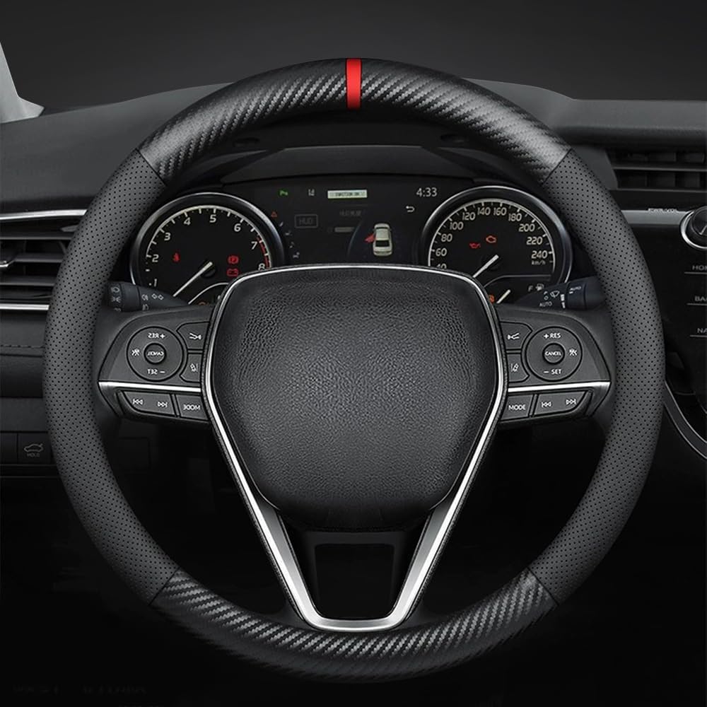 Lenkradhülle Sommer & Winter Anti Rutsch für Peugeot 308 III P51 I 2021-2024,Mode Anti-Rutsch-Leder Auto Innenraum,Komfortabel und Anti Rutsch,37-38cm,O von Xiazhi