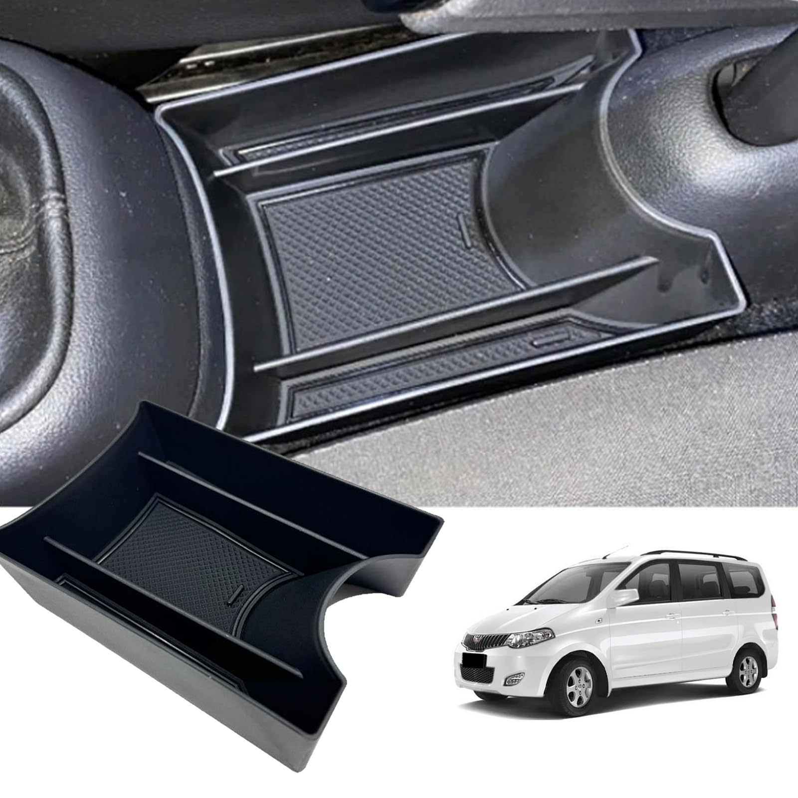 Mittelkonsole Organizer Aufbewahrungsbox Kompatibel mit VW UP GTI/Seat MII/Skoda Citigo, Mittelarmlehne Handbremse Organizer Storage Box Innen UP GTI 2013-2023 Zubehör von Xiciki