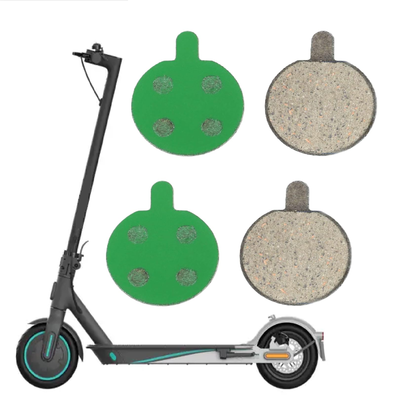 Xiciki 2 Paar E-Scooter Bremsbeläge, Metall Bremsbeläge für Elektroroller, Runde Bremsbeläge geeignet für Xiaomi Elektroroller（ 23 * 18.5mm) von Xiciki