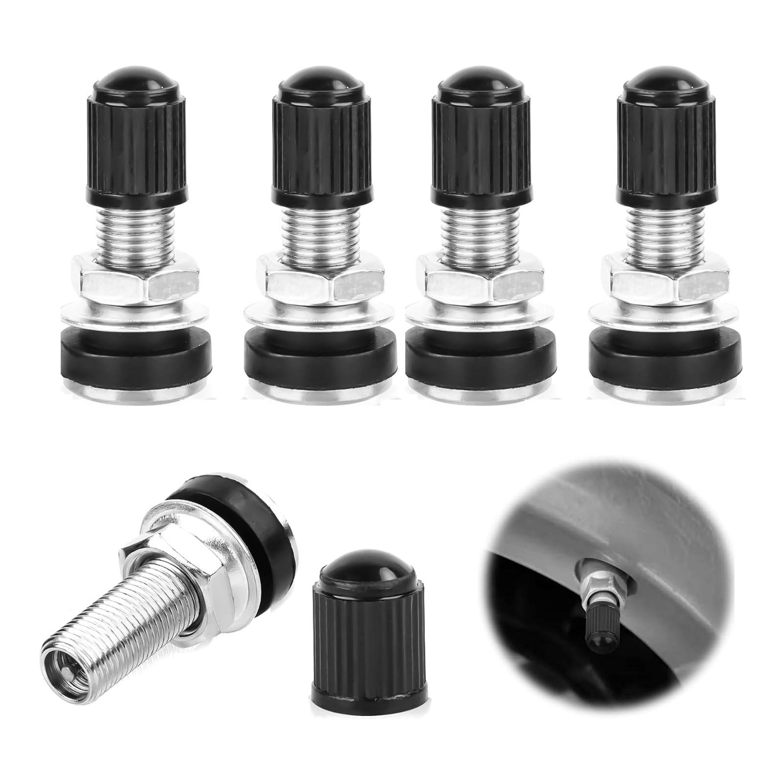 Xiciki 4pcs Autoventil,Fahrrad Ventile,Reifenventil,Tubeless Ventil,Ventileinsatz Auto,Ventil Autoreifen,Tubeless Valve Suitable for Tyres of car, Truck, Motorcycle,Bicycles von Xiciki