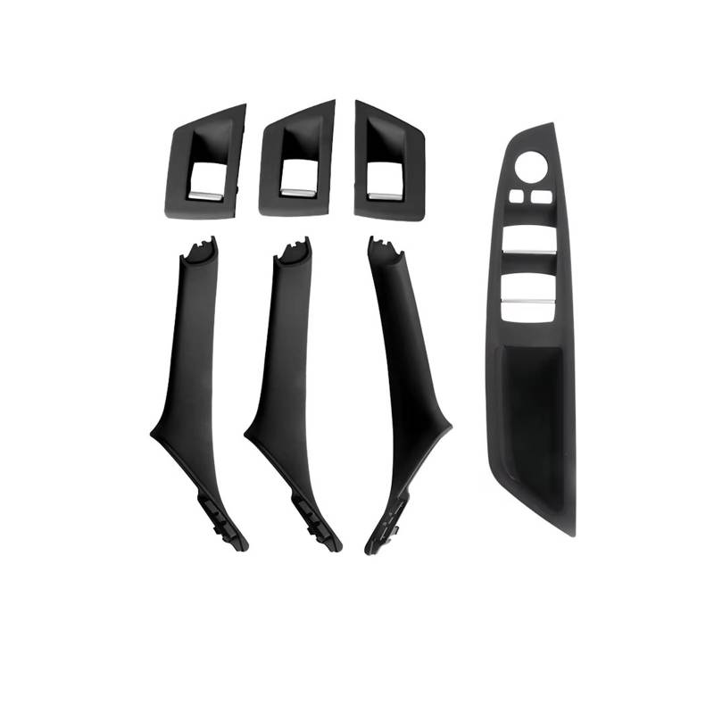 Auto Innentürgriff 5 Für Serie Für F10 Für F18 523 525 528 LHD RHD 7 Farben Beige Schwarz Carbon Faser Auto Innen Tür Griff Pull 7PCS Set Auto Türgriff Innen(RHD Black) von XingPuBhD